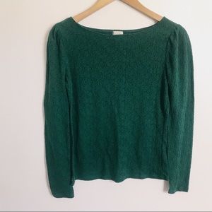 HINGE Puff Sleeve Lace Top